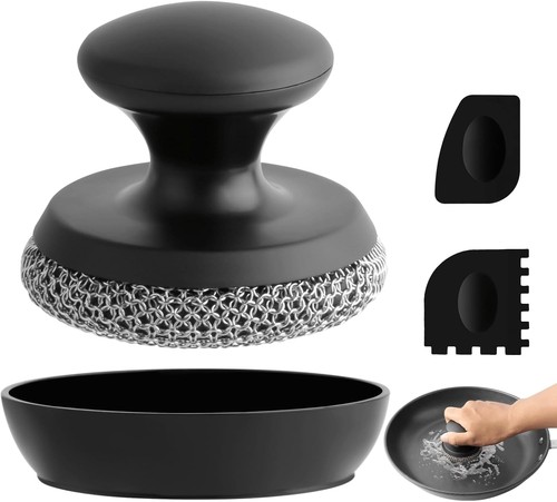 Cast iron chainmail scrubber - cast,