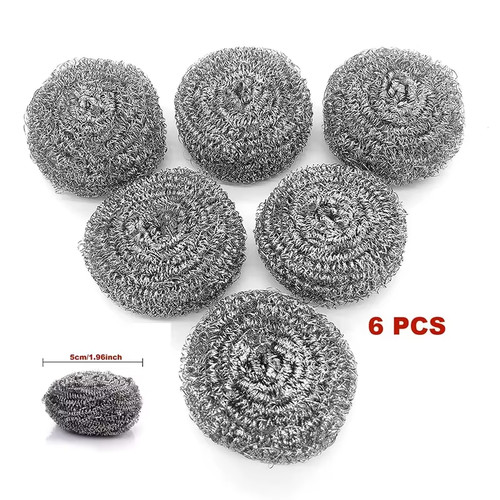 6pcs stainless steel scourers - 6pcs,